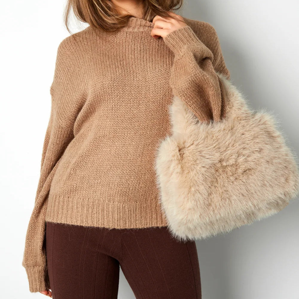 Gebreide Trui Khaki - Knit Roos