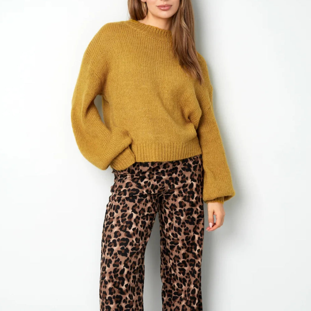 Gebreide Trui Mosterd - Knit Roos