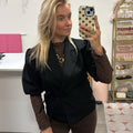 Strikblazer Liv Korte Mouw - Zwart