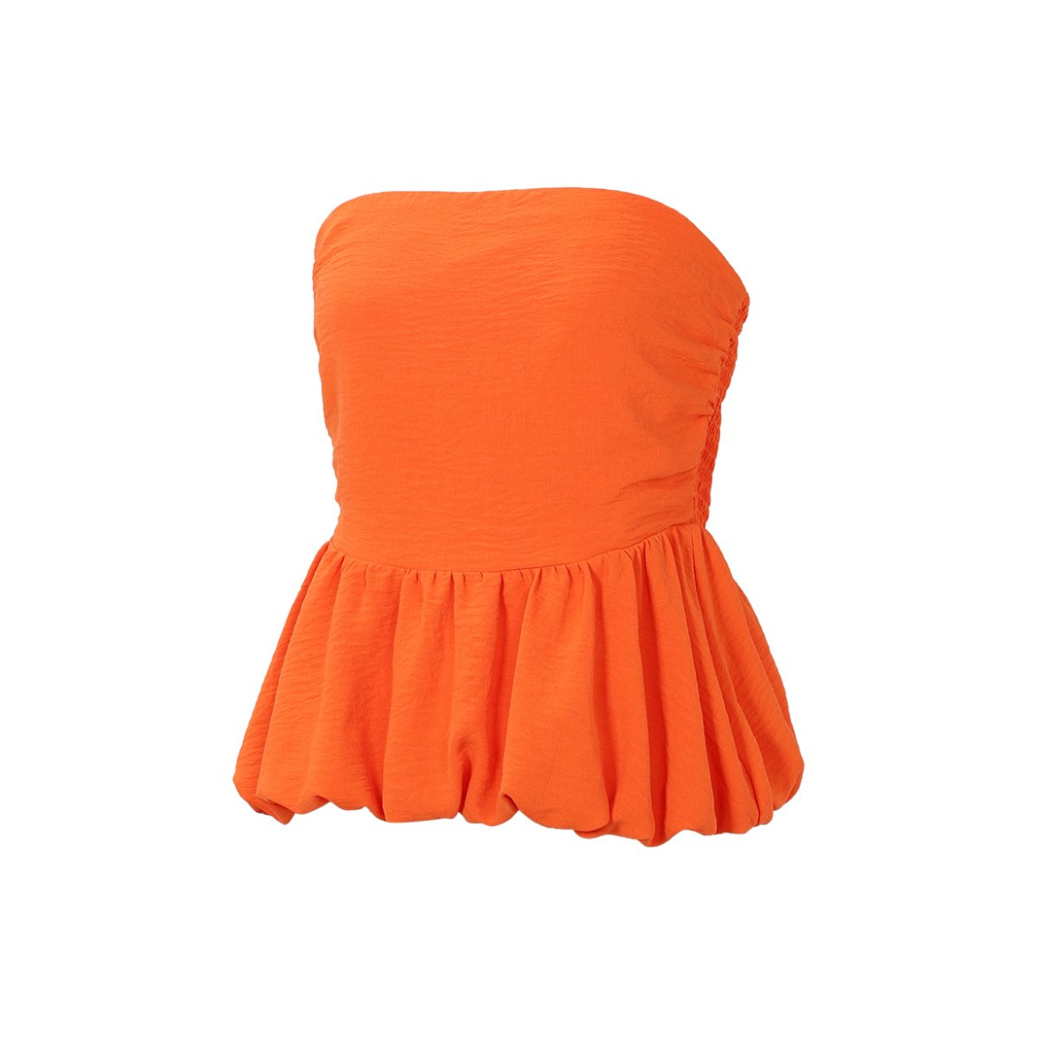 Orange Strapless Bandeau Top