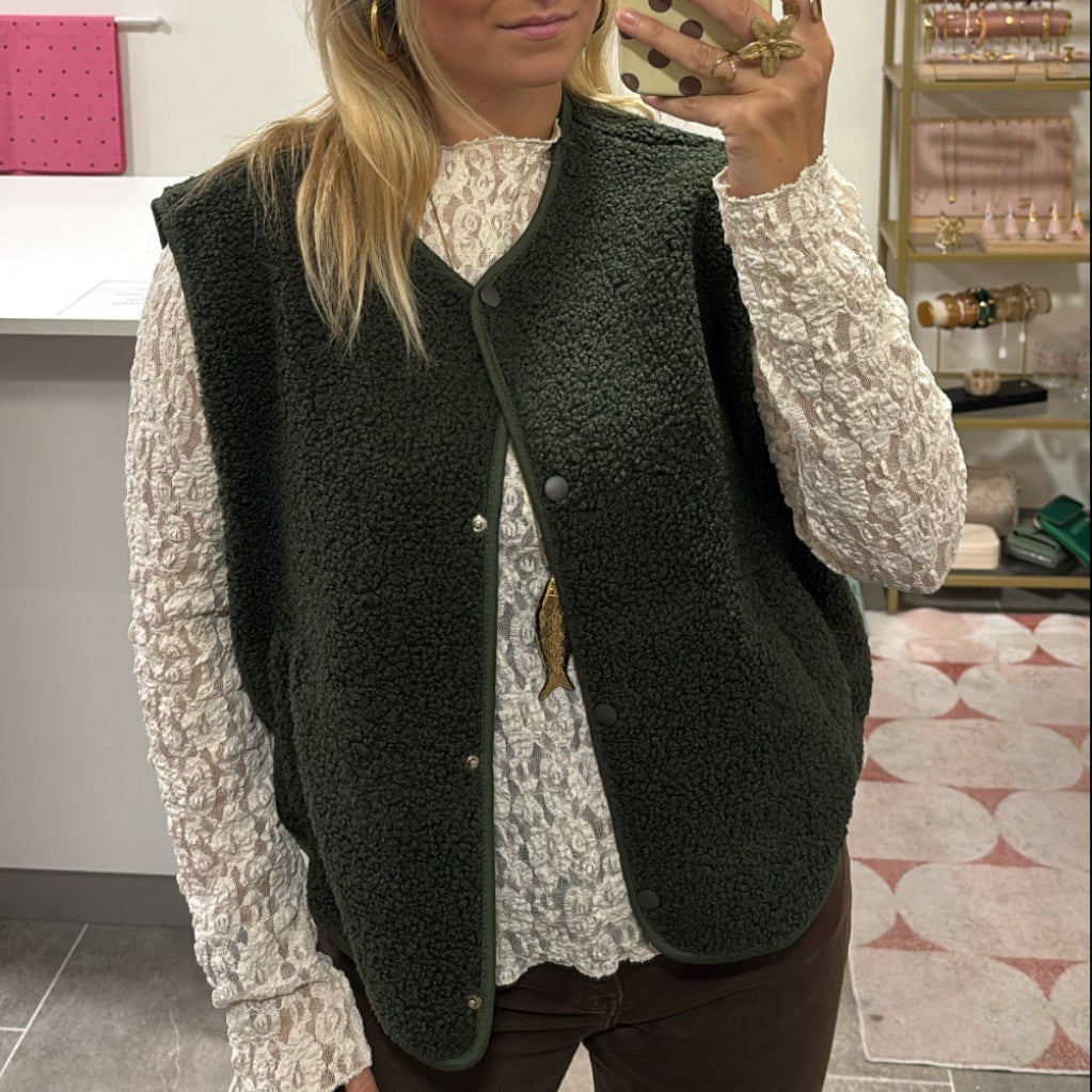 Teddy Gilet Lou - Legergroen