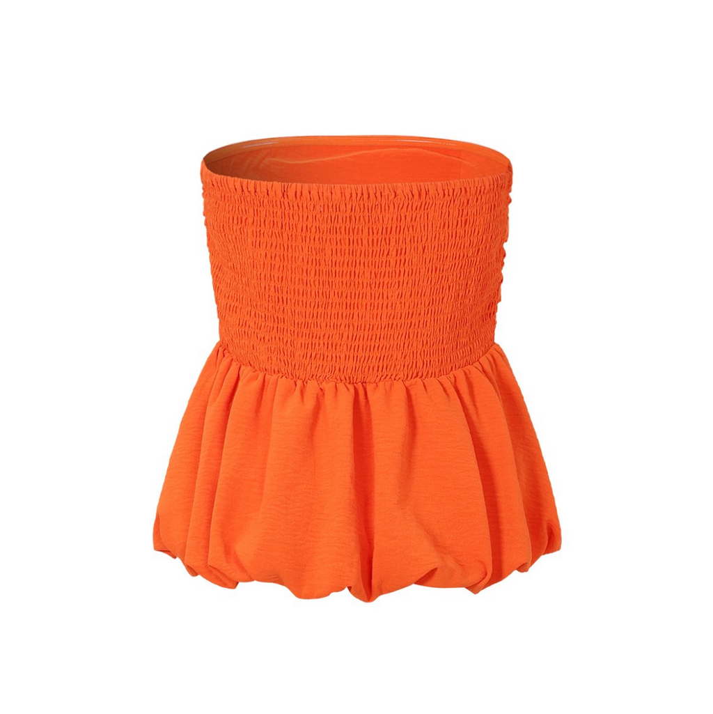 Oranje Strapless Bandeau Top