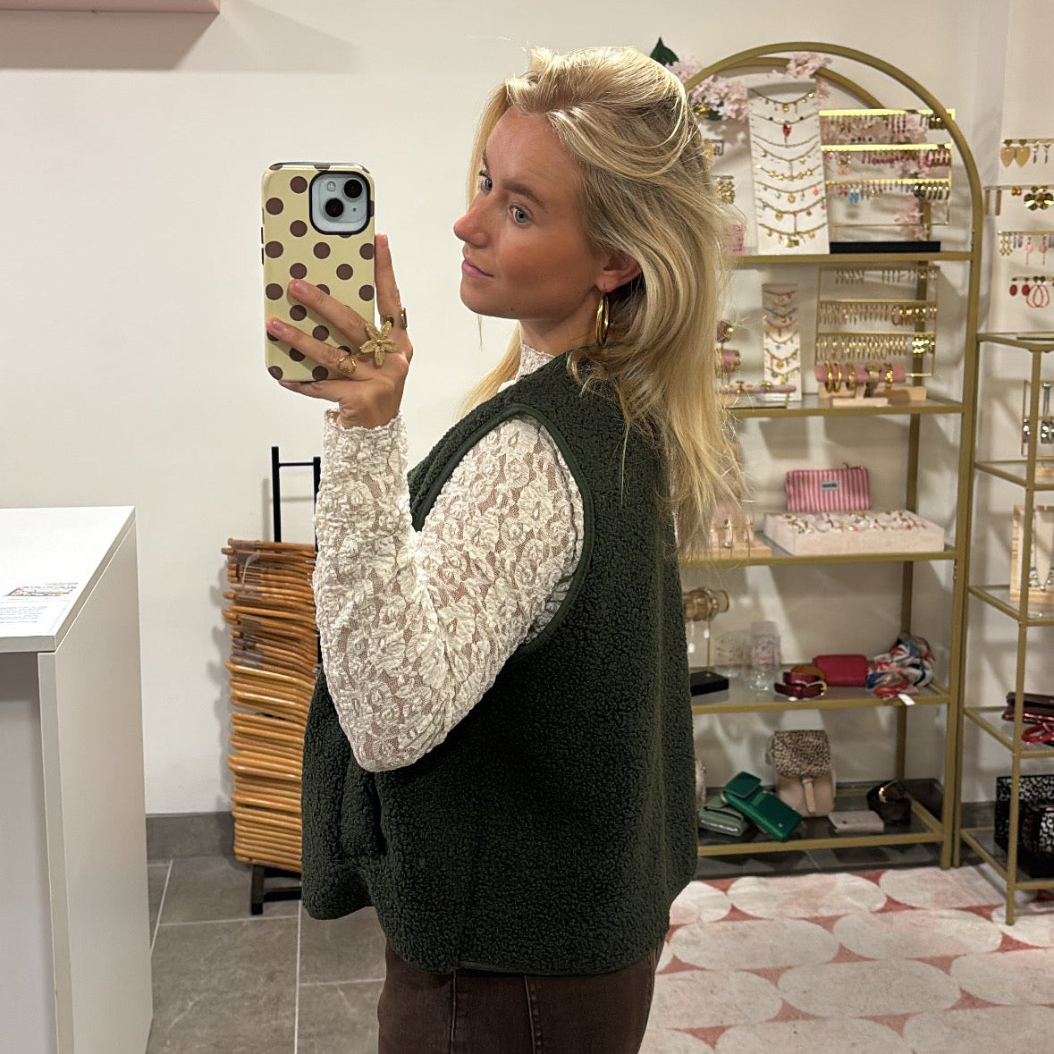 Teddy Gilet Lou - Legergroen