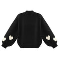Gebreide Trui Met Hartjes Zwart - Knit Pip