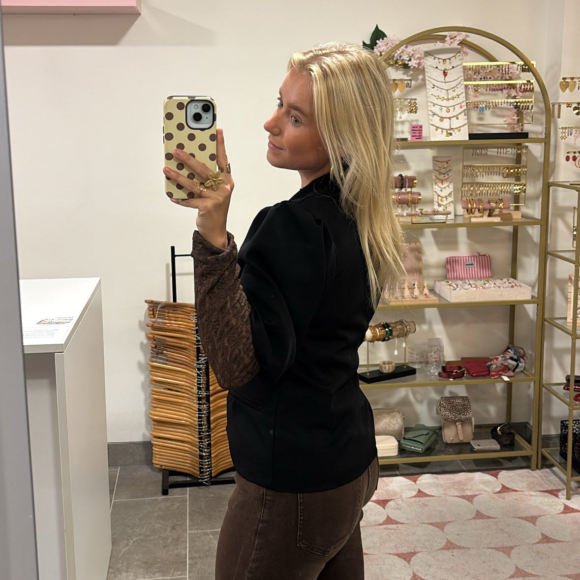 Strikblazer Liv Korte Mouw - Zwart