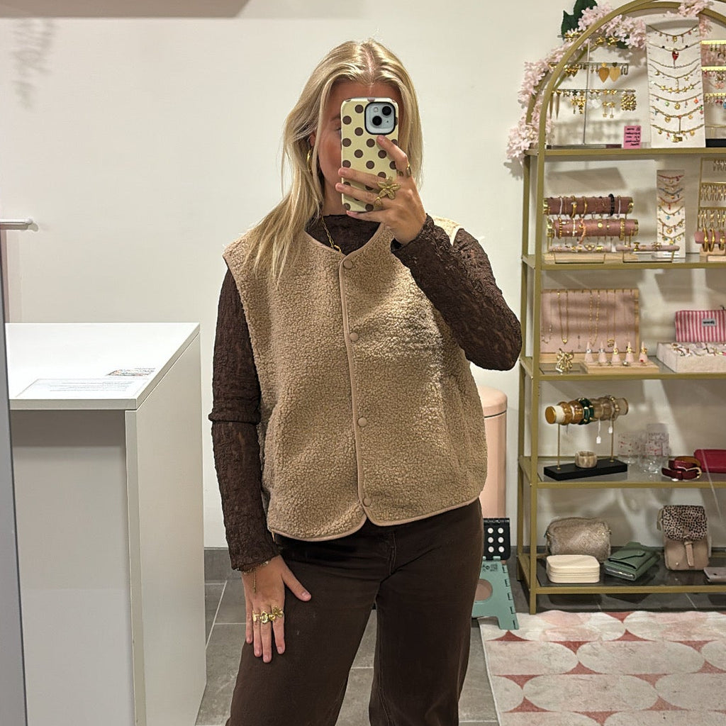 Teddy Gilet Lou - Beige