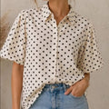 Polkadot Blouse - Beige