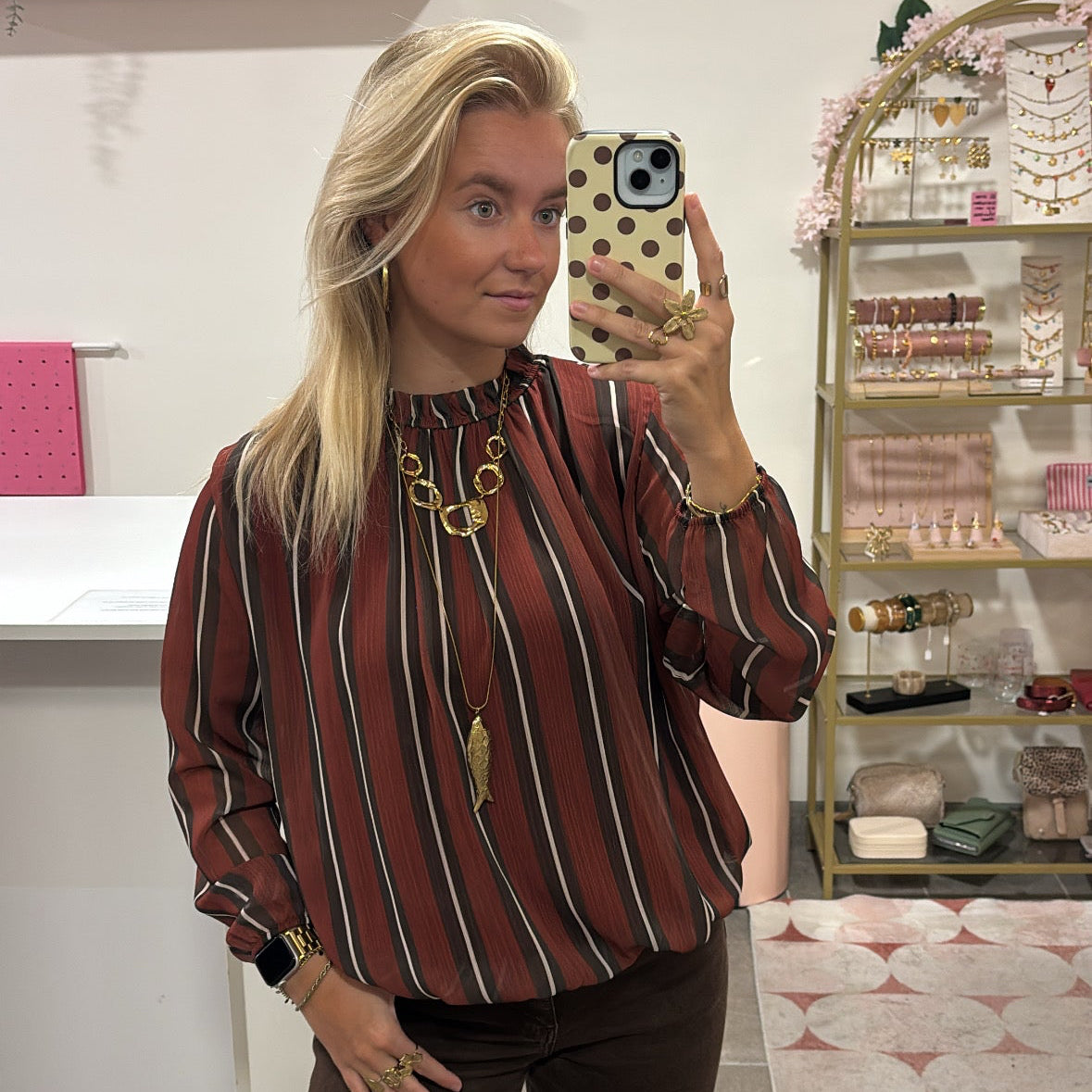 Striped Blouse Estelle - Terracotta