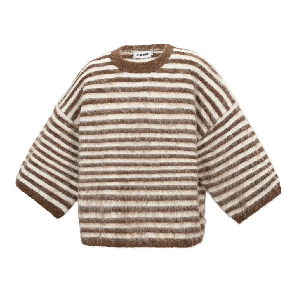 Knitted Bruin Gestreepte Trui Molly