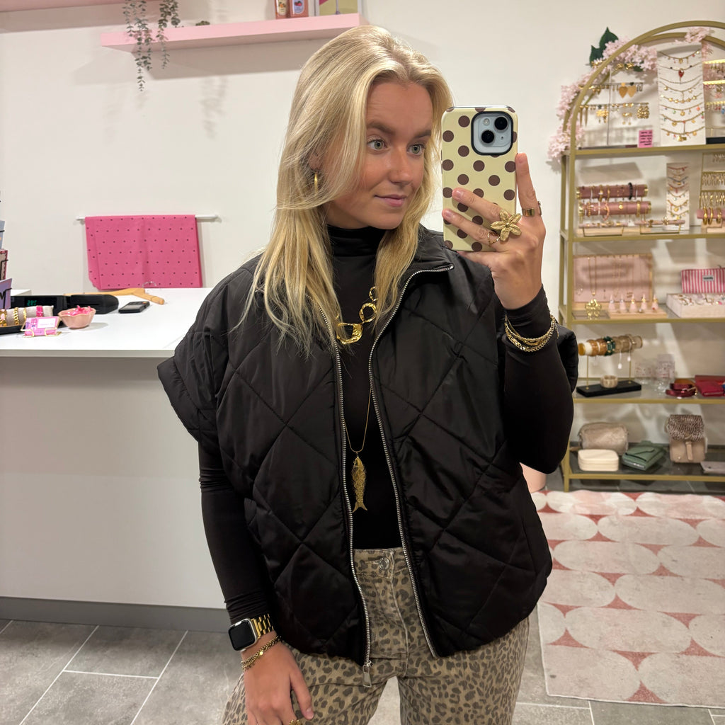 Gewatteerde Bodywarmer Donkerbruin