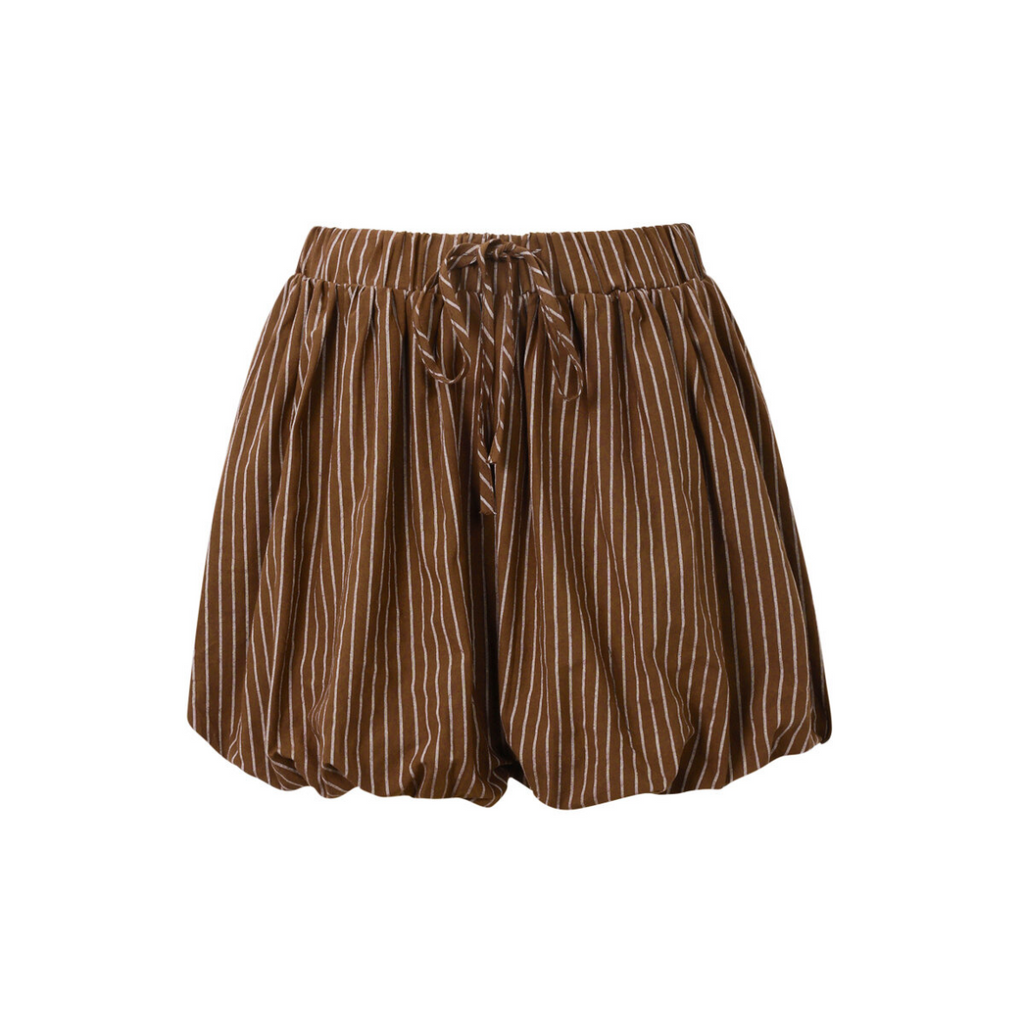 Ballon Skort Gestreept - Bruin