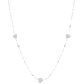 Lange Hartjes Ketting - zilverkleurig