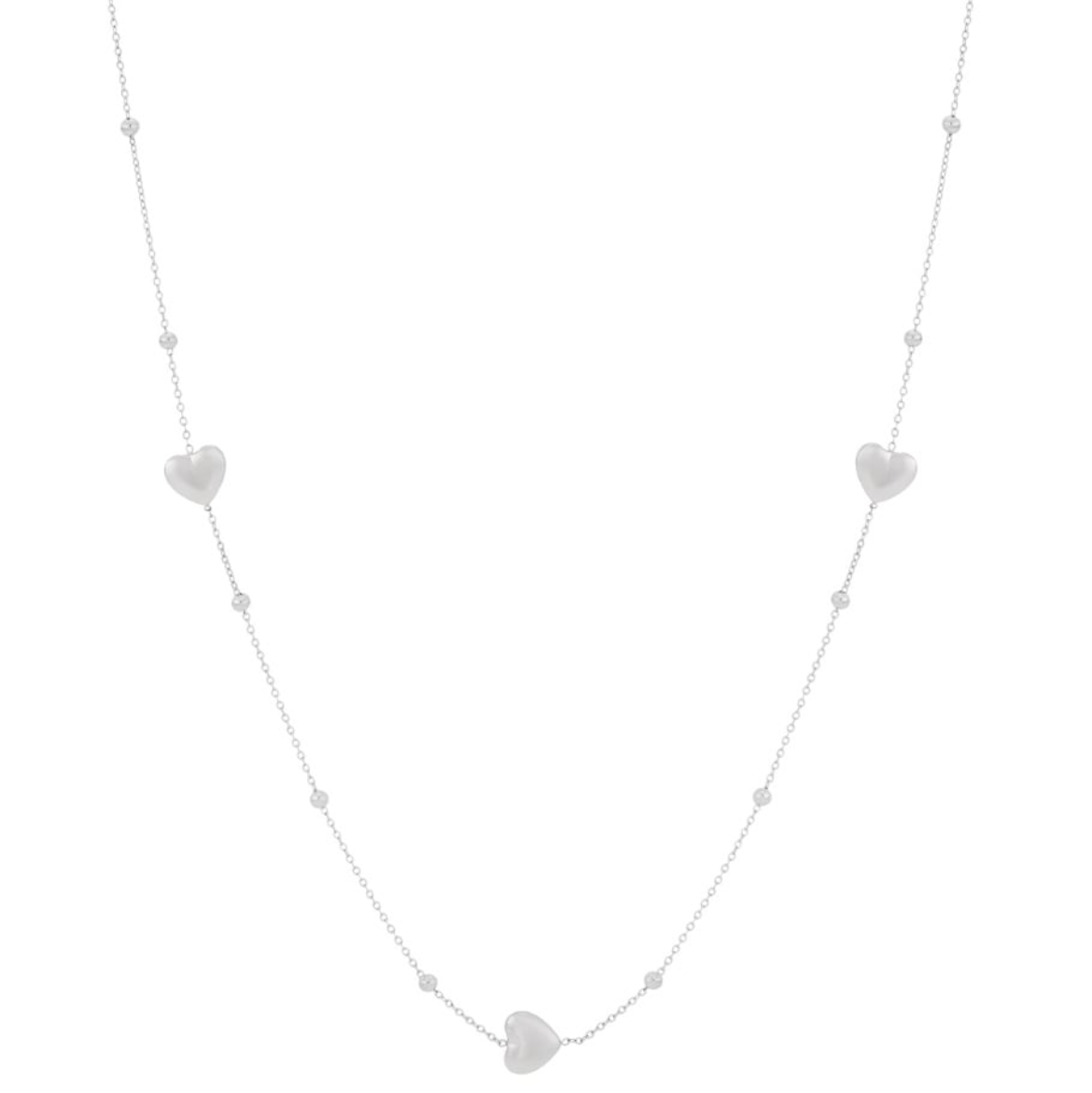 Lange Hartjes Ketting - zilverkleurig