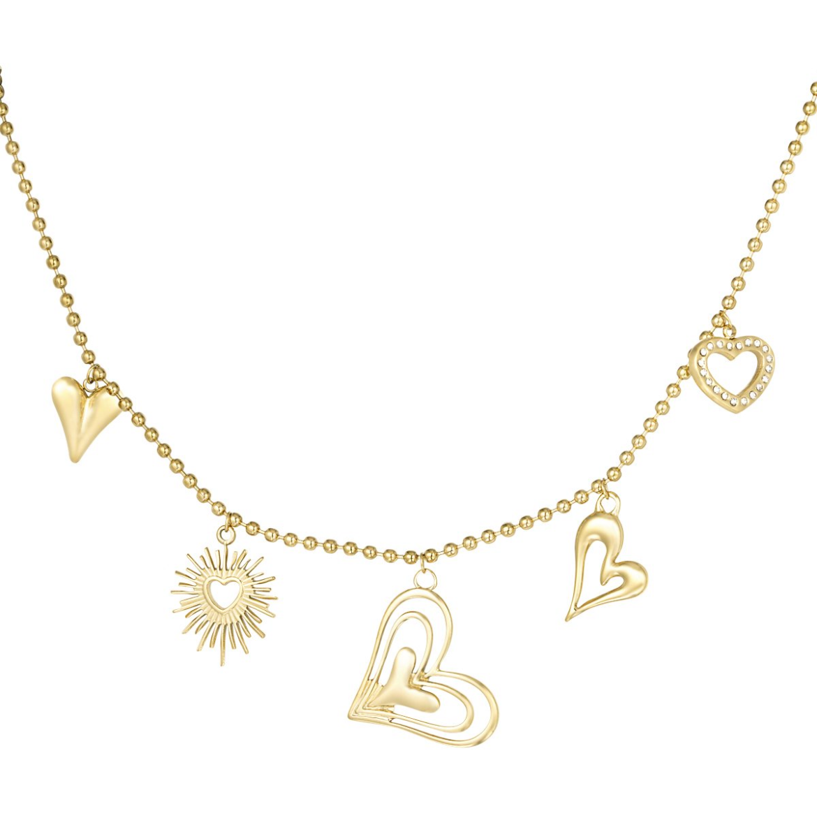 Bedelketting Lovely Hearts