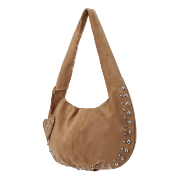 Suède Studs Bag Luna - Sand