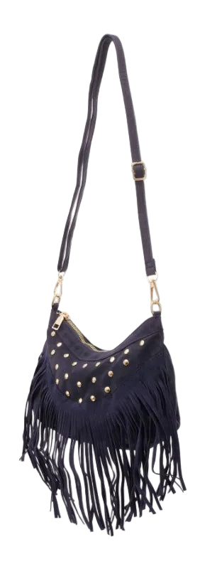 Macy Bag met Franjes en Studs - Blauw