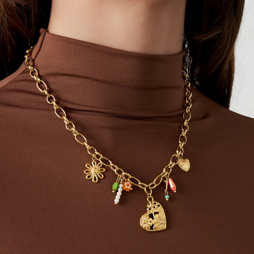 Bedelketting Flower Heart
