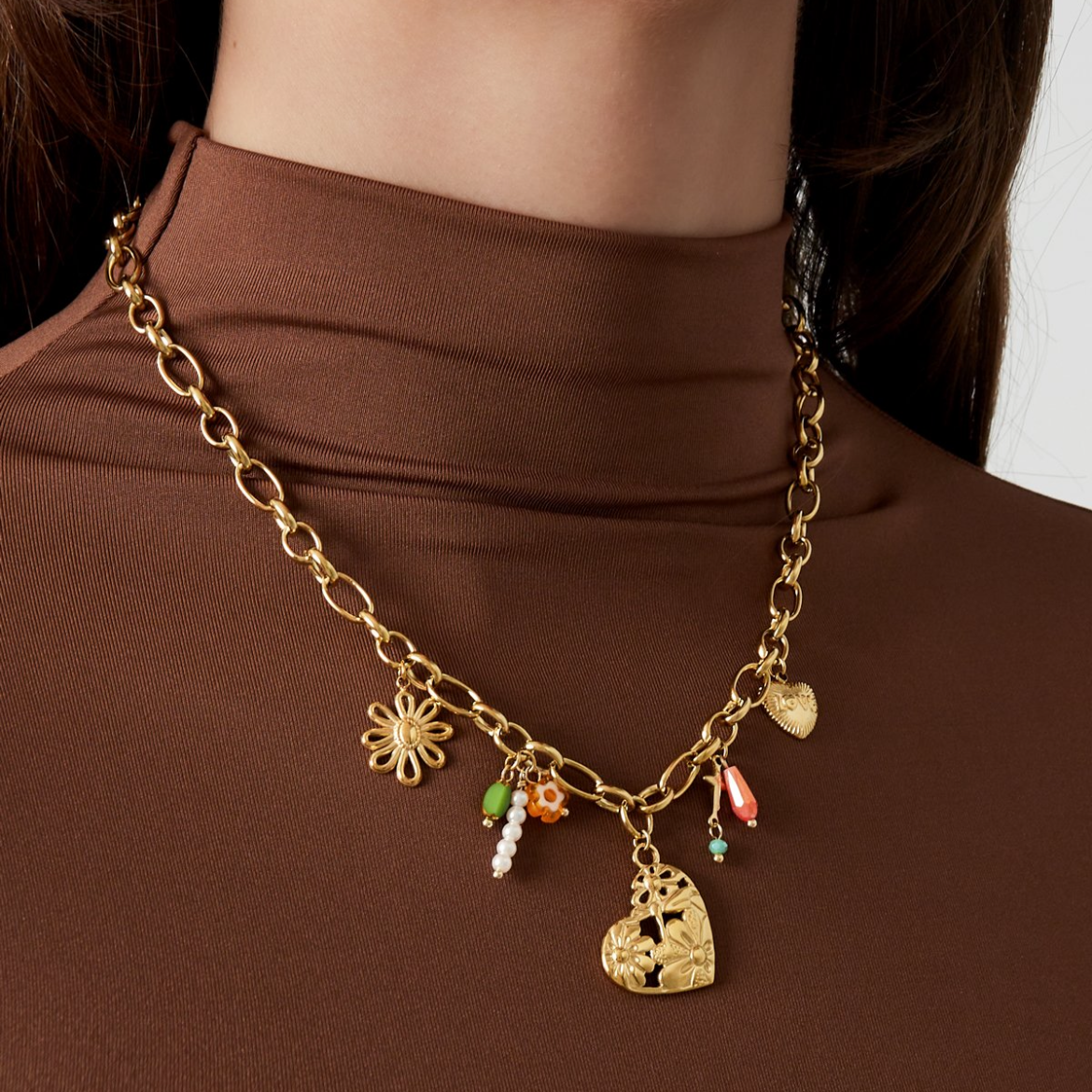 Bedelketting Flower Heart