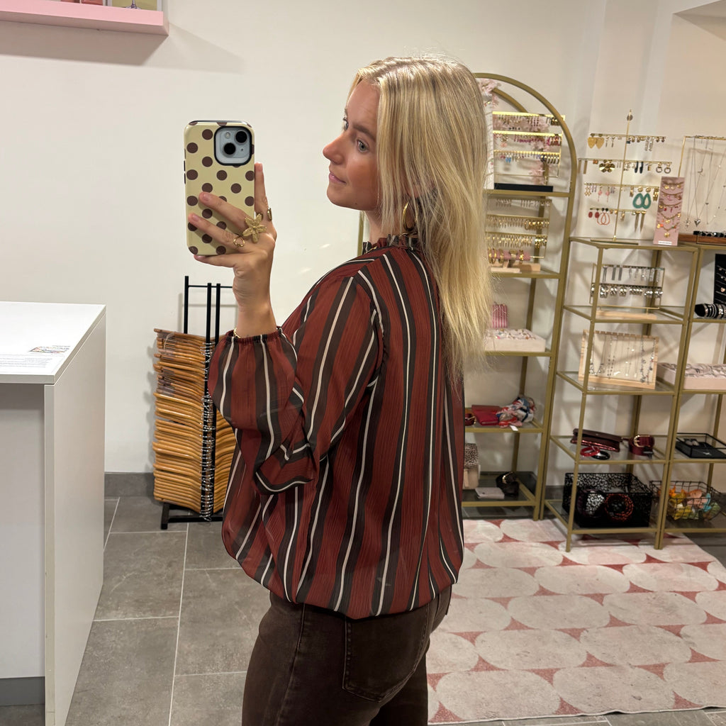Striped Blouse Estelle - Terracotta