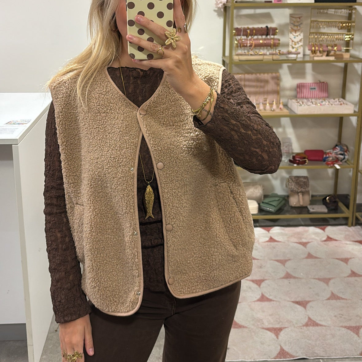 Teddy Gilet Lou - Beige