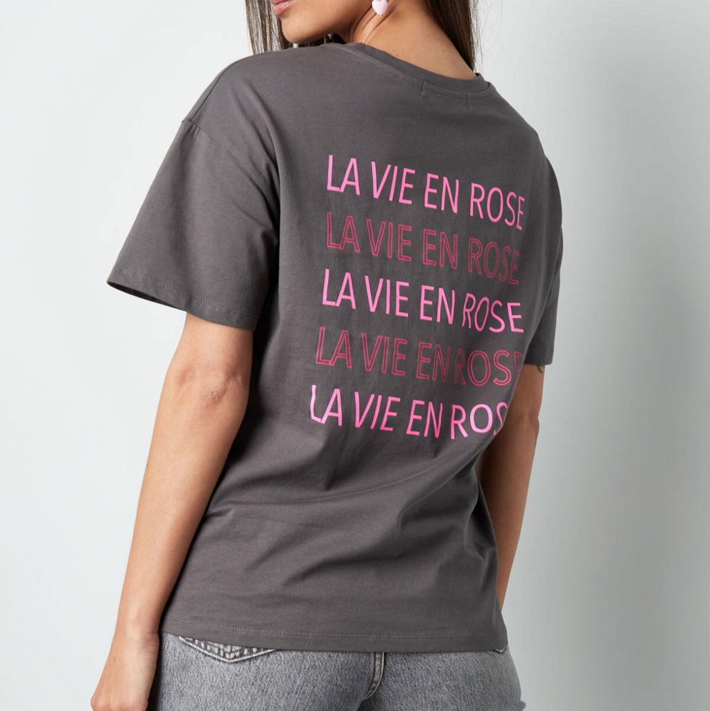 La Vie en Rose T-shirt - Grijs