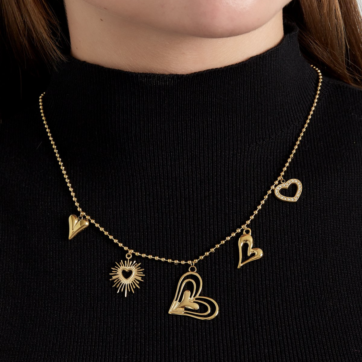 Bedelketting Lovely Hearts