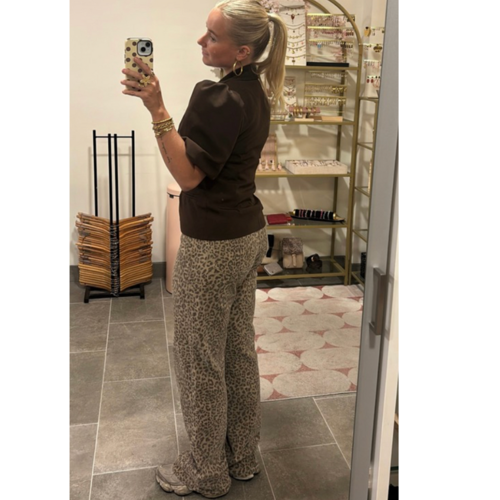 Leopard Wide Leg Jeans