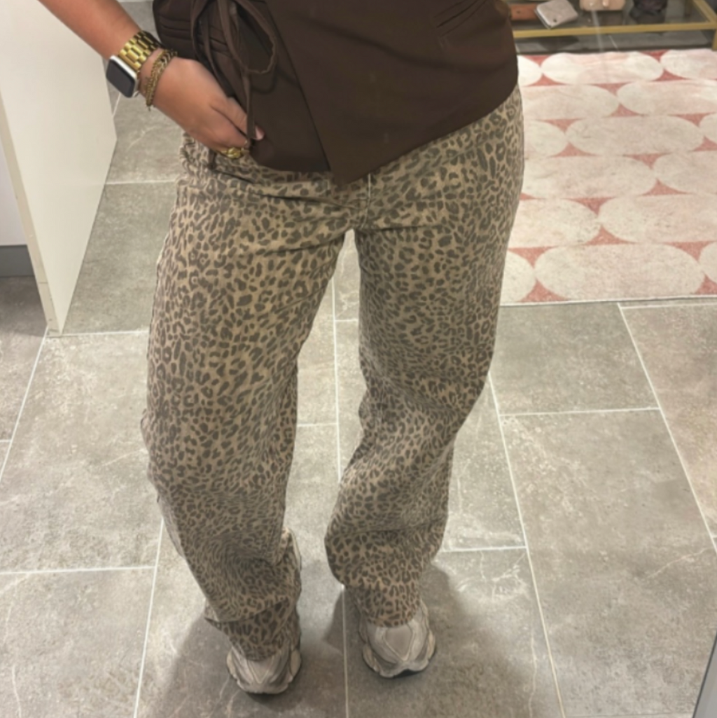 Leopard Wide Leg Jeans