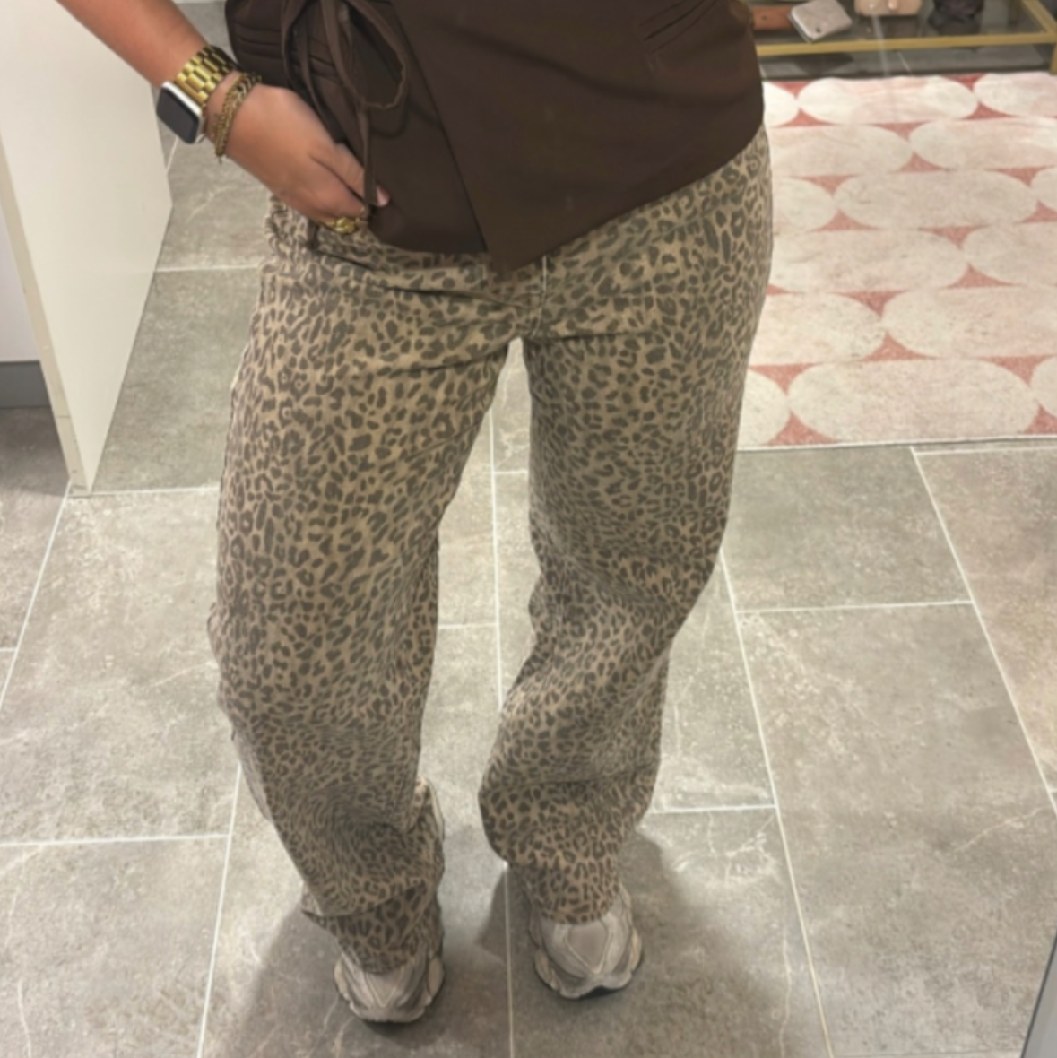 Leopard Wide Leg Jeans