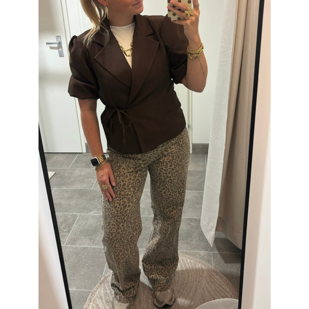 Leopard Wide Leg Jeans