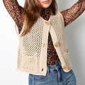 Gehaakt Gilet Pleun - Beige