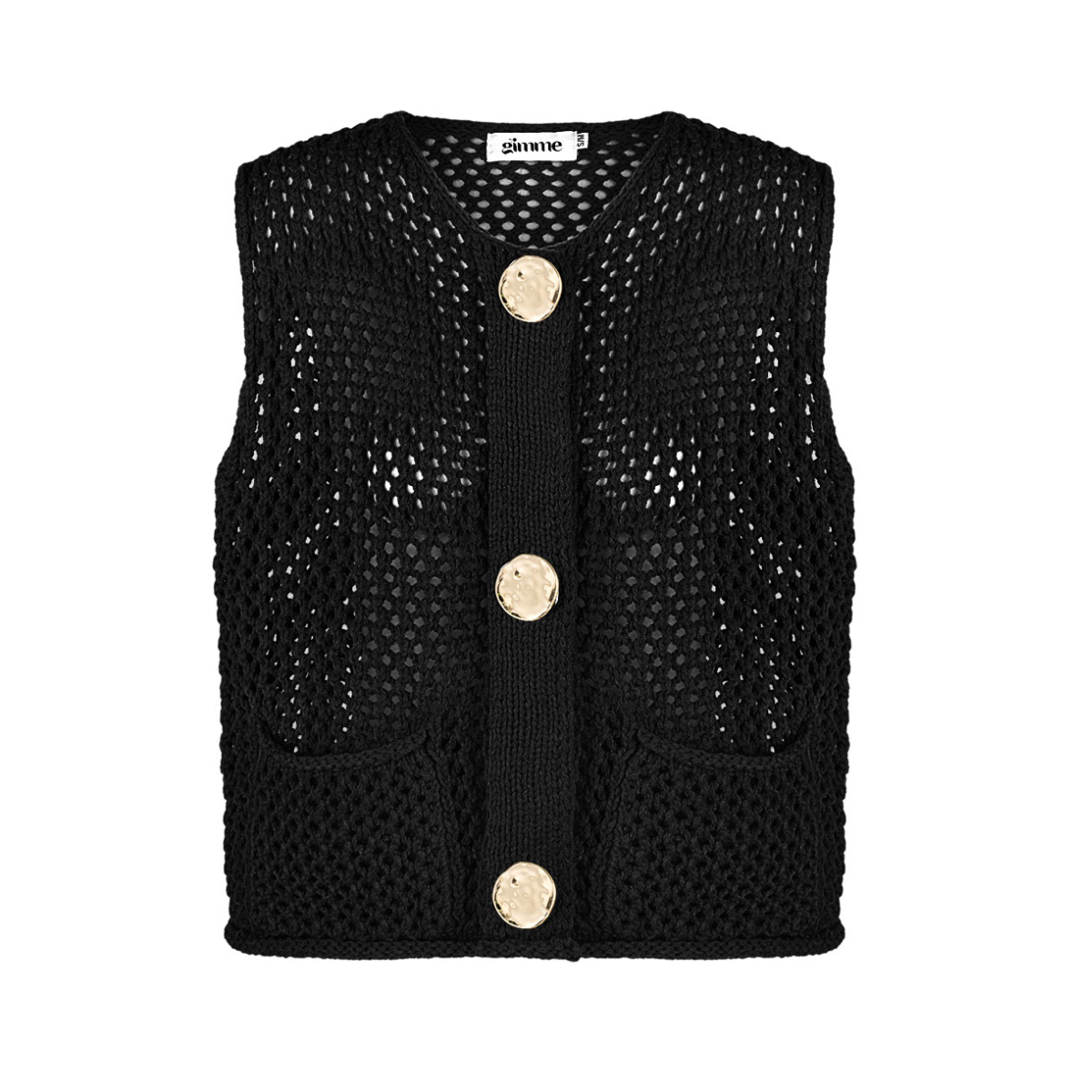 Gehaakt Gilet Pleun - Zwart