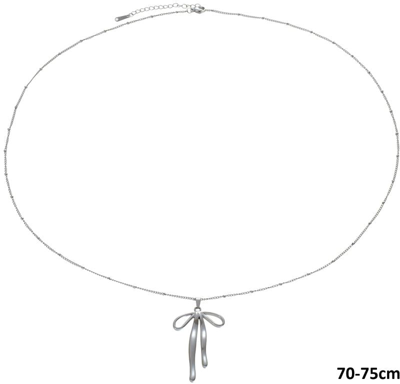 Strik Charm Ketting lang 70-75cm - zilverkleurig