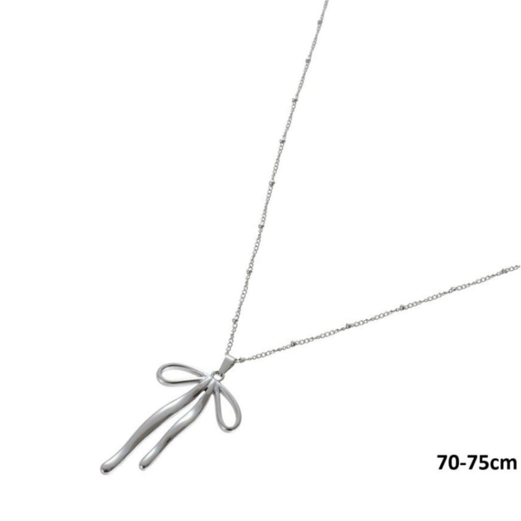 Strik Charm Ketting lang 70-75cm - zilverkleurig