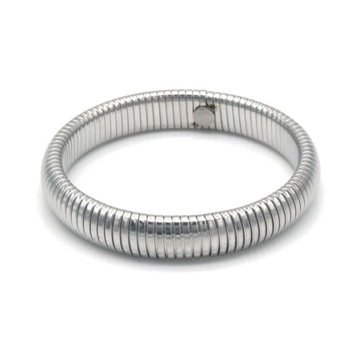 Bold Bangle Medium met stretch 12mm - zilverkleurig