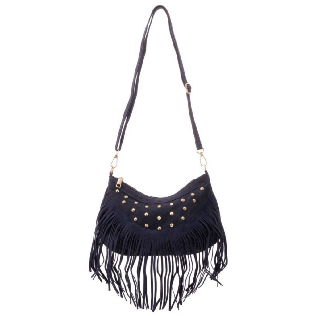 Macy Bag met Franjes en Studs - Blauw