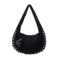 Suède Studs Bag Luna - Zwart