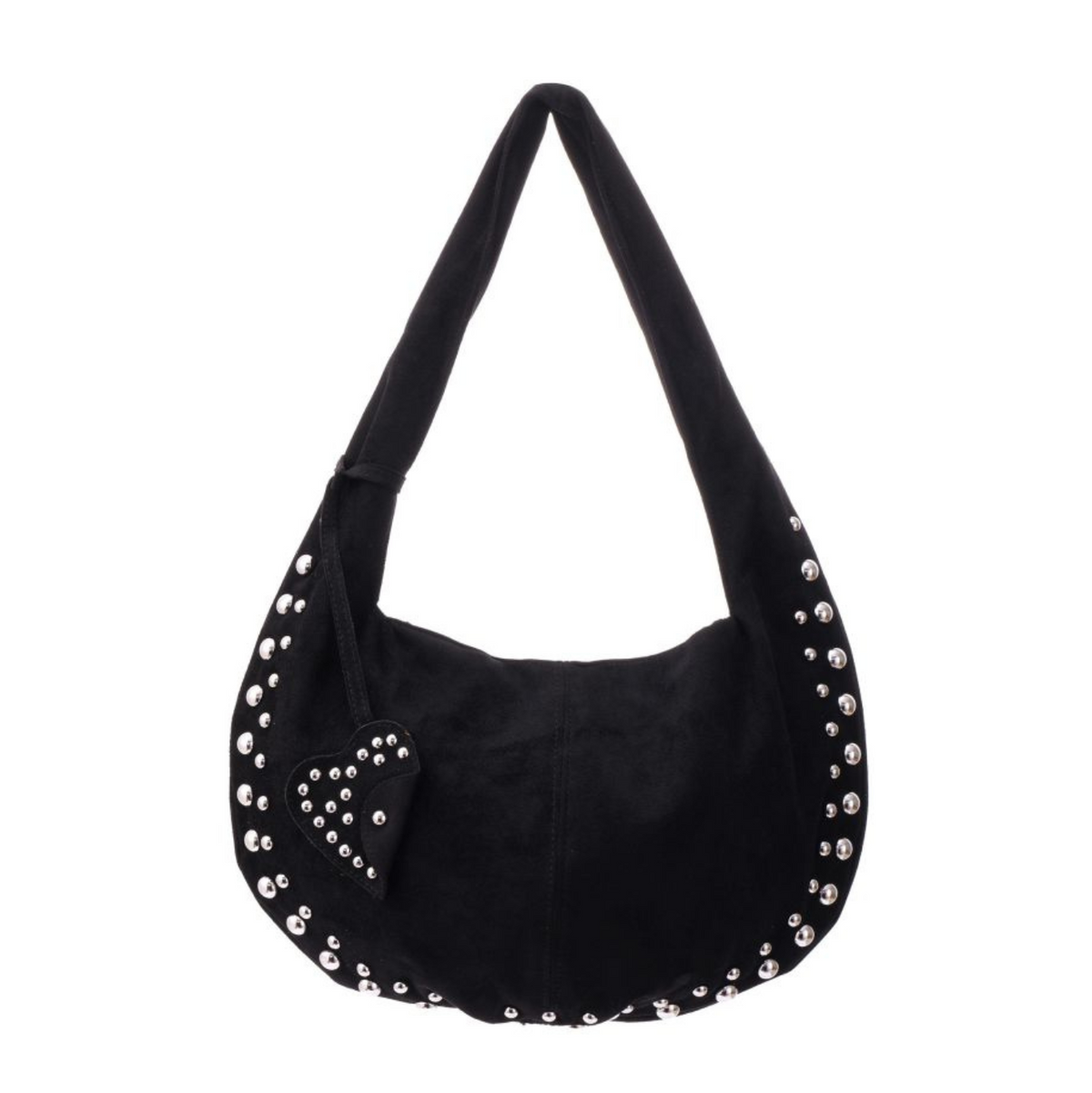 Suède Studs Bag Luna - Zwart
