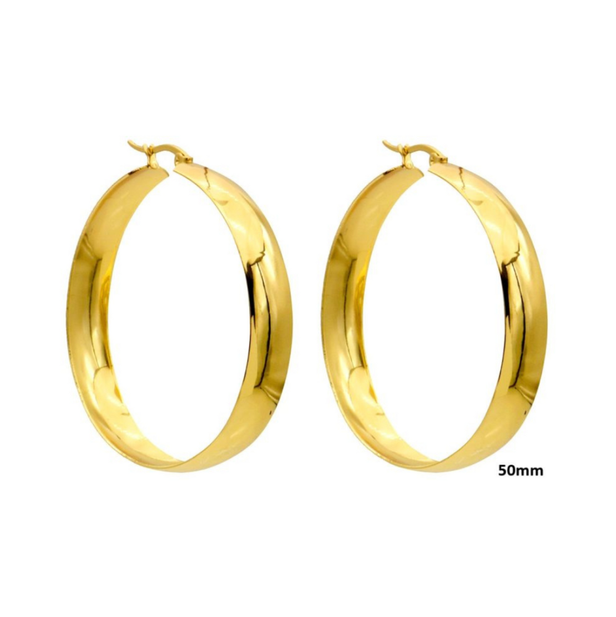 Statement Hoops Breed 50mm - goudkleurig