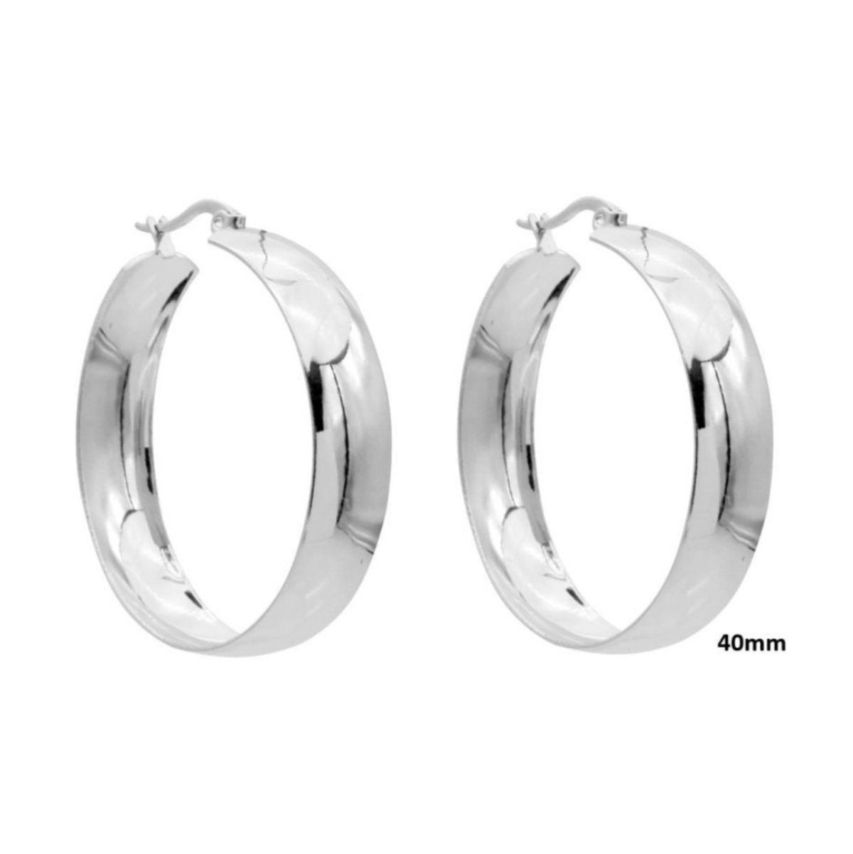 Statement Hoops Breed 40mm - zilverkleurig