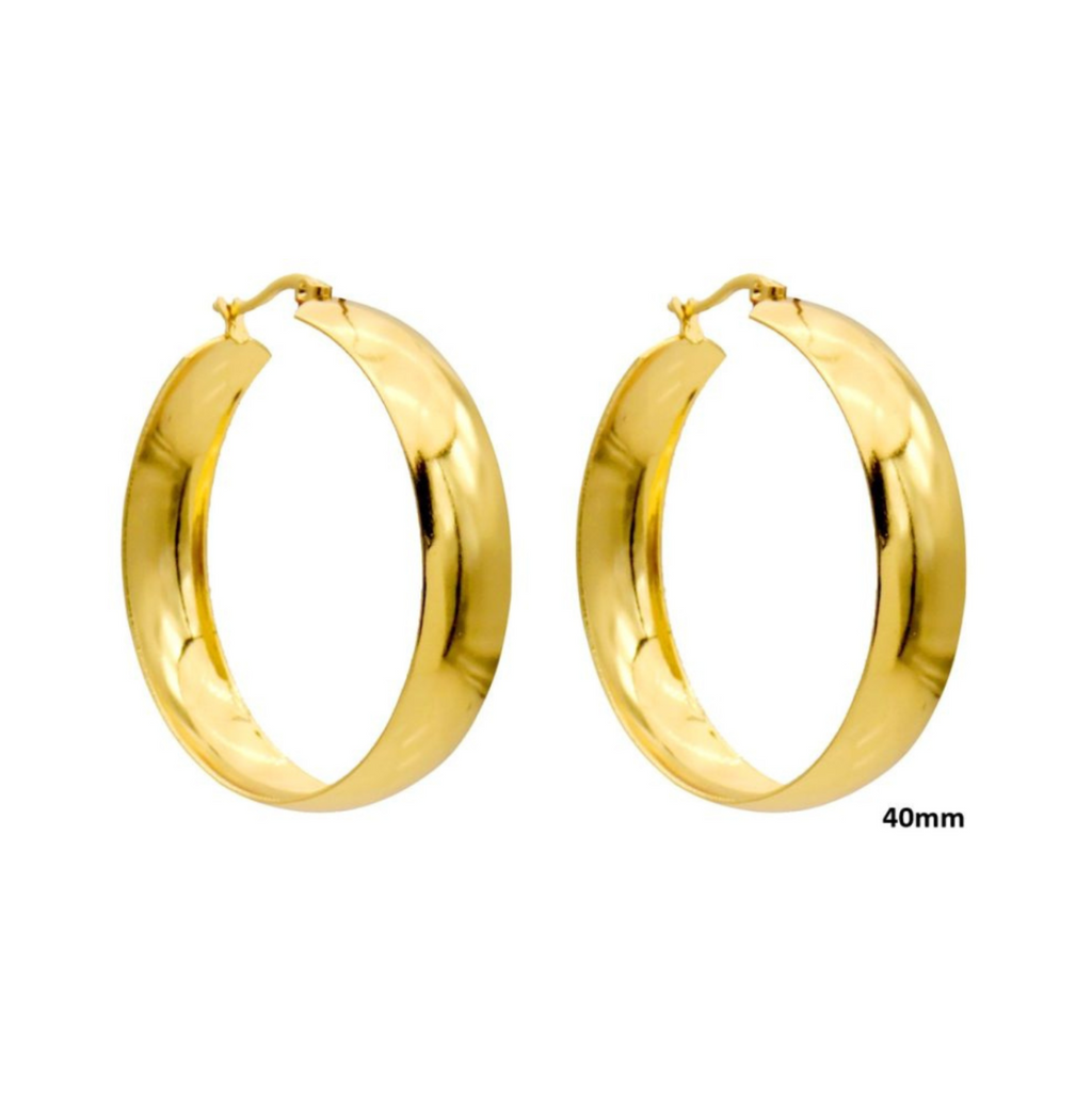 Statement Hoops Breed 40mm - gloudkleurig