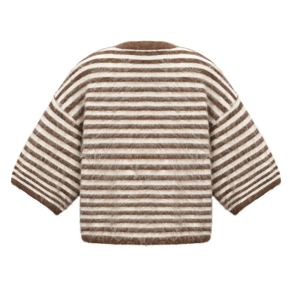 Knitted Bruin Gestreepte Trui Molly