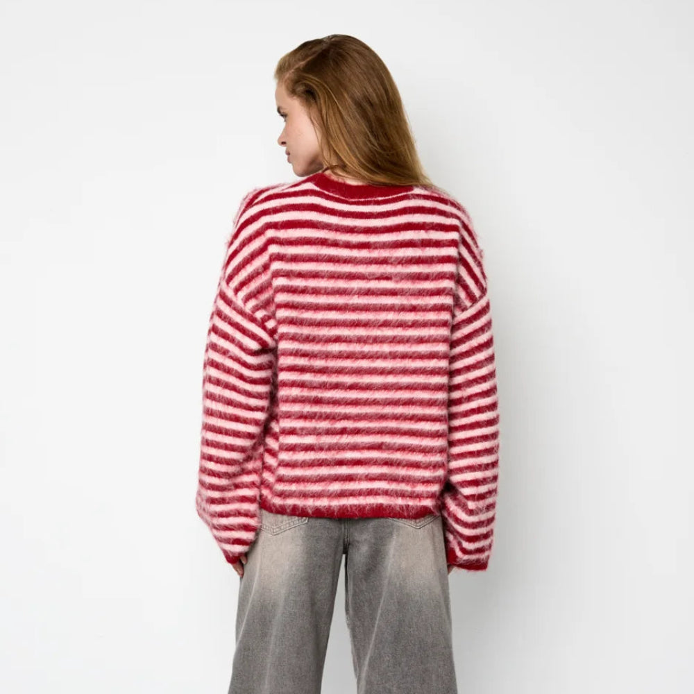 Knitted Rood Gestreepte Trui Mia